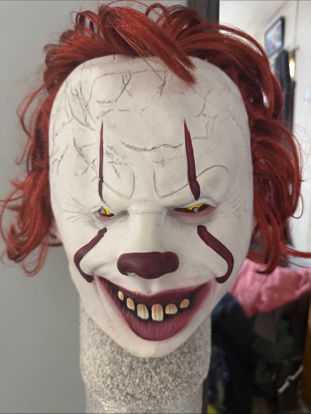 Horror Clown Pennywise Mask with Red Hair
